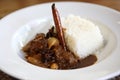 Beef curry with rice , Thai food