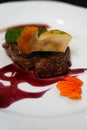 Beef fillet with roasted porcini mushrooms