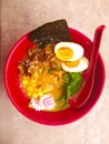 Beef garlic ramen with miso sauce Royalty Free Stock Photo