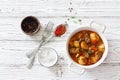 Beef Goulash with Potatoes, Carrots and Mushrooms Royalty Free Stock Photo