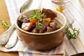 Beef goulash (stew) with vegetables and herbs Royalty Free Stock Photo