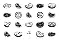 Beef icon set, simple style