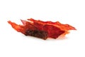 Beef jerky isolated on a white studio background Royalty Free Stock Photo