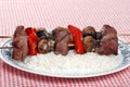 Beef kabobs with vegetables Royalty Free Stock Photo