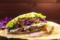 Beef Kebab in a bun Royalty Free Stock Photo