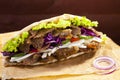 Beef Kebab in a bun Royalty Free Stock Photo