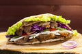 Beef Kebab in a bun Royalty Free Stock Photo
