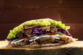 Beef Kebab in a bun Royalty Free Stock Photo
