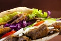 Beef Kebab in a bun Royalty Free Stock Photo