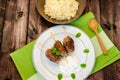 Beef kebab with with couscous Royalty Free Stock Photo