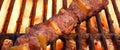 Beef Kebab or Shashlik On The Hot Flaming Grill Royalty Free Stock Photo