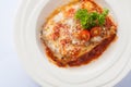 Beef lasagna with chesse