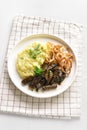 Beef liver with mashed potatoes and onion Royalty Free Stock Photo