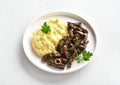 Beef liver with mashed potatoes