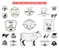 Beef Logos, Labels, Charts and Design Elements Royalty Free Stock Photo