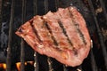 Beef Loin Top Sirloin Steak on the Grill Royalty Free Stock Photo