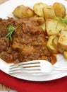 Beef madras and potato curry