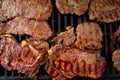 Beef meat barbecue grilled with embers and smoke Royalty Free Stock Photo