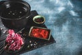 Beef meat fondue Royalty Free Stock Photo