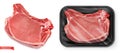 Beef meat. Fresh steak in the package. Food 3d vector realistic