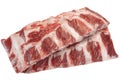 Beef Meat. Raw Black Angus Marbled Beef Ribs Isolated Royalty Free Stock Photo