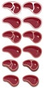 Beef Meat Steak Icons Set. Vector illustration Royalty Free Stock Photo