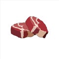 Beef meat steak, raw loin cuts. Red meat slices. Vector graphic illustration Royalty Free Stock Photo