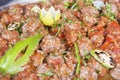 Beef meatballs at an egyptian restaurant buffet