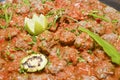 Beef meatballs at an egyptian restaurant buffet