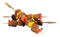 Beef meatballs and sweet pepper kebabs Royalty Free Stock Photo