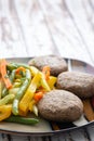 Beef meatballs and vegetables Royalty Free Stock Photo