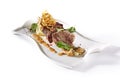 Beef Medallion or Mignon with Mashed Potato, Fried Onion Rings a