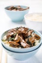 Beef, Mushroom & Spinach Stir-fry Royalty Free Stock Photo