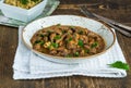 Beef and mushroom Strogonoff with rice Royalty Free Stock Photo