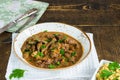 Beef and mushroom Strogonoff with rice Royalty Free Stock Photo