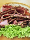 Beef pastrami sandwich Royalty Free Stock Photo