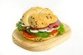 Beef Pastrami Sandwich With Mushrooms Royalty Free Stock Photo