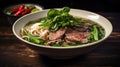 Beef Pho in Ceramic Bowl