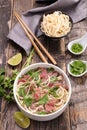 Beef pho and ingredient Royalty Free Stock Photo