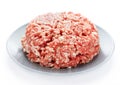 Beef or pork fat minced meat on plate