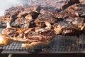 Beef and pork grilled in the Argentine countryside Royalty Free Stock Photo