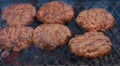 Beef or pork meat barbecue burgers Royalty Free Stock Photo