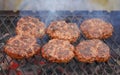 Beef or pork meat barbecue burgers Royalty Free Stock Photo