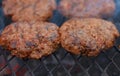 Beef or pork meat barbecue burgers Royalty Free Stock Photo