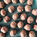 Home made meatballs; real food, real cooking Royalty Free Stock Photo