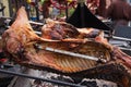 Beef and Pork Roasts in Spit