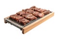 Beef and pork slice on grille for barbecue Japanese food style