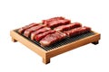 Beef and pork slice on grille for barbecue Japanese food style