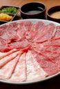 Beef and pork slices for Sukiyaki