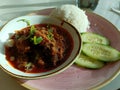 Beef rendang Indonesian Dish with rice